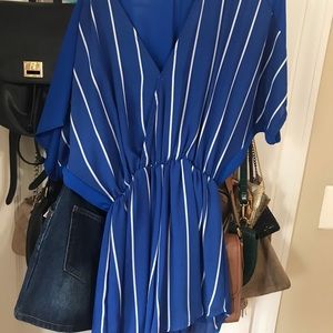 Blue stripe romper